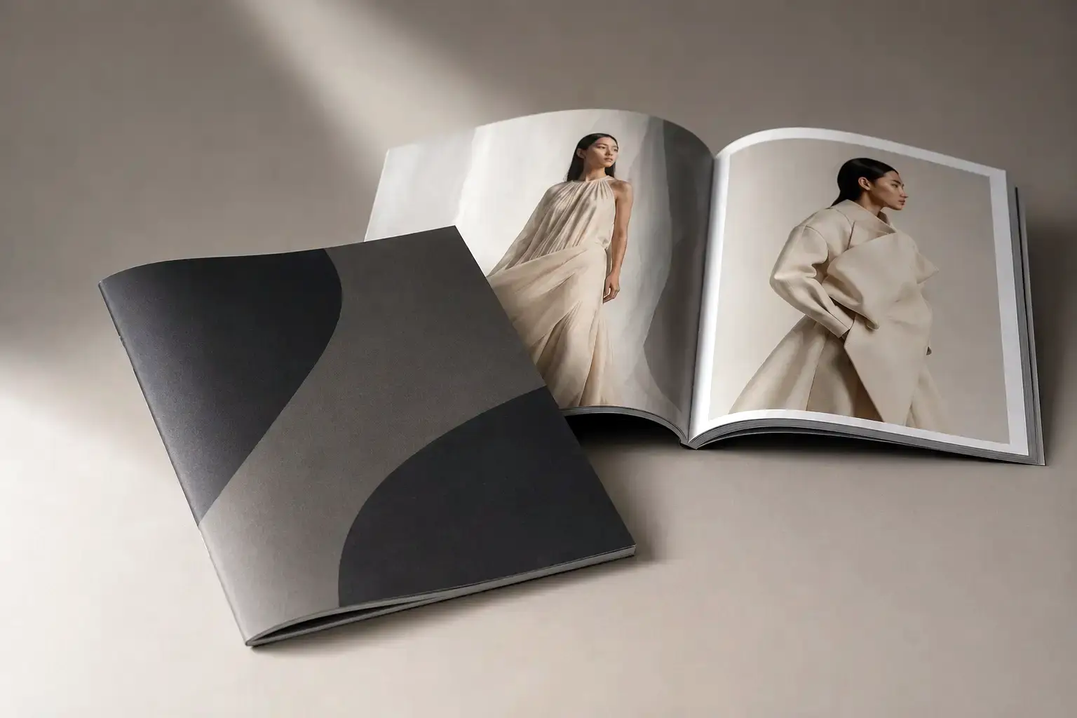 Portfolio di architettura e interior design con copertina flessibile, immagini progettuali e confezione a punto metallico.